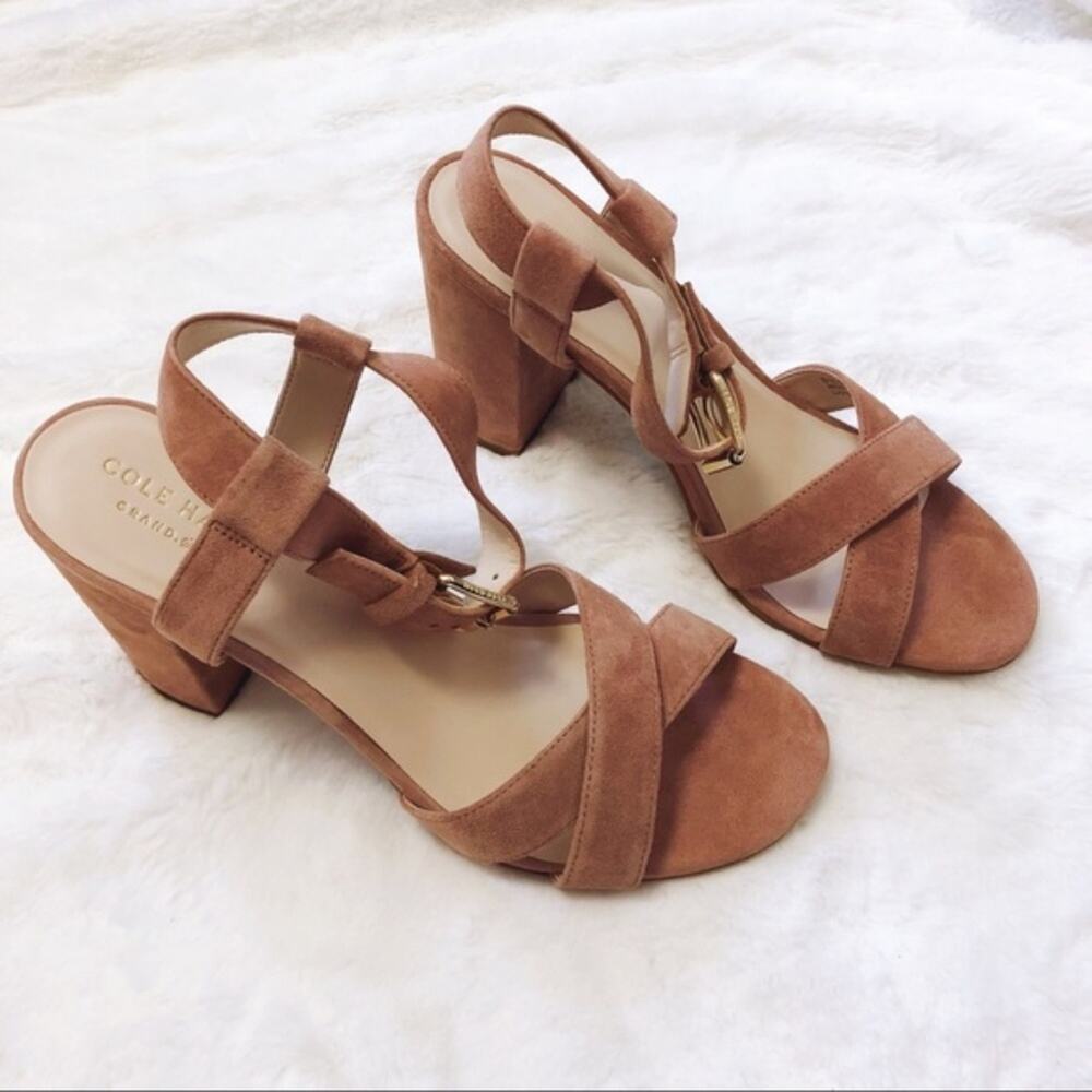 Cole Haan Kadi Mocha Tan Block-Heel Sandals - Picture 5 of 7